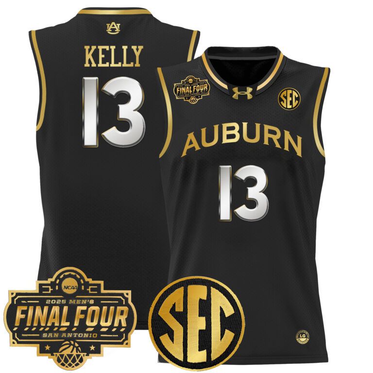 Men Auburn Tigers #13 Kelly black 2025 Final Four Patch Lightweight  NCAA Jersey->ncaa teams->NCAA Jersey